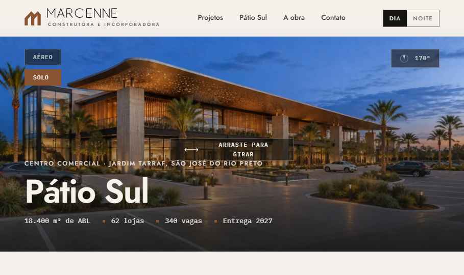 Landing page da construtora Marcenne